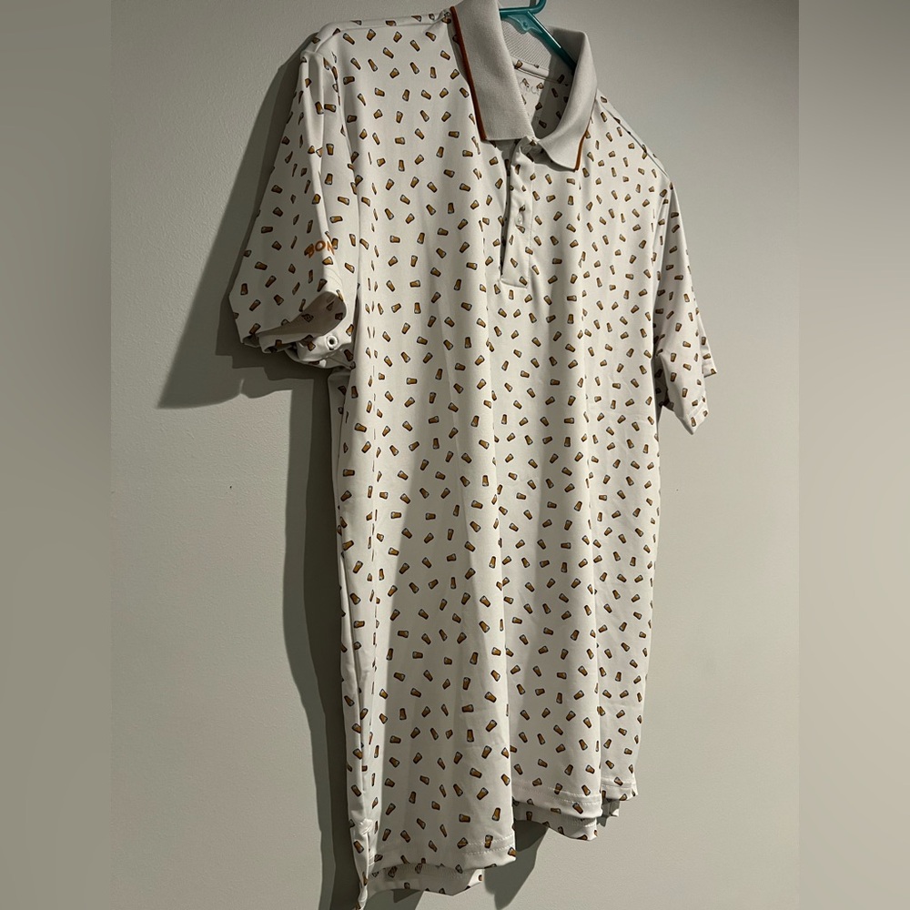 Bonobos White Polo with Beer Mug Pattern
